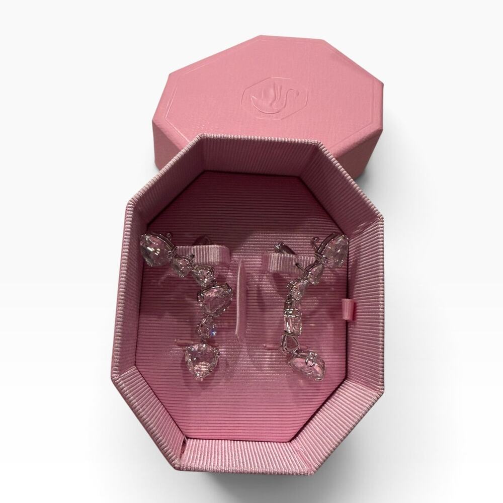 Swarovski Mesmera Ear Cuffs, Trilliant Cut, White, Rhodium Plated